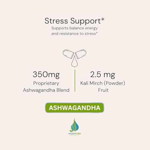 Vedapure Ashwagandha with Turmeric & Black Pepper Capsules – Withania somnifera