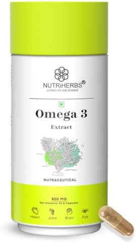 Nutriherbs Omega-3 Plant-Based DHA & EPA 800mg Capsules – Ayurvedic Herb
