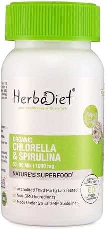 Herbadiet Organic Spirulina & Chlorella 50/ Tablets 50 – Ayurvedic Herb