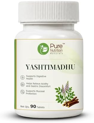 Pure Nutrition Yashtimadhu Licorice for Throat & Digestion Capsules 60 – Glycyrrhiza glabra