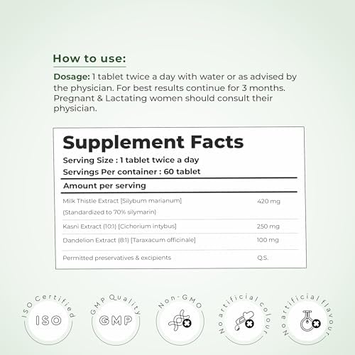 Cureveda Milk Thistle with Chicory & Dandelion Tablets – Silybum marianum