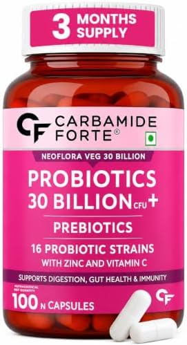 Carbamide Forte Probiotics + Prebiotics 60 Veg 30Billion Capsules 60 – Ayurvedic Herb