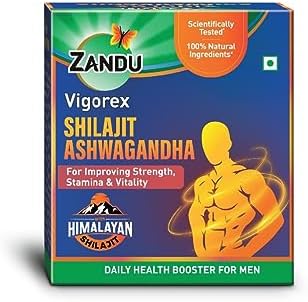 Zandu Vigorex Shilajit + Ashwagandha Capsules – Withania somnifera