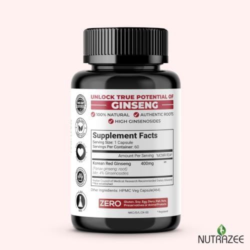 Nutrazee Korean Red Panax Ginseng Capsules – Panax ginseng