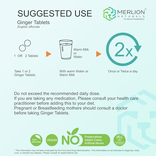 Merlion Naturals Ginger 500mg Tablets 120 – Zingiber officinale