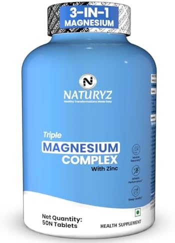 Naturyz Triple 3-in-1 Magnesium Complex + Zinc 1736mg Tablets – Vegetarian Mineral