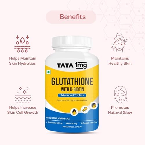 Tata 1mg Glutathione Advanced with Vitamin C, E & Biotin Tablets 30 – Vitamin Supplement