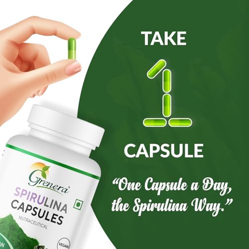 Grenera Spirulina 1000mg Capsules 90 – Arthrospira platensis