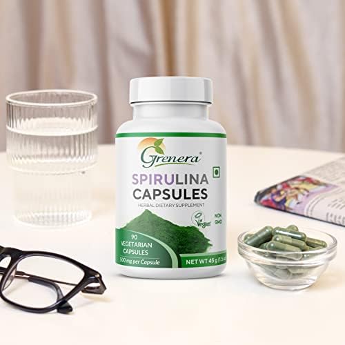 Grenera Spirulina 1000mg Capsules 90 – Arthrospira platensis