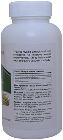 Herbal Hills Muslihills Safed Musli 250mg Capsules 120 – Chlorophytum borivilianum