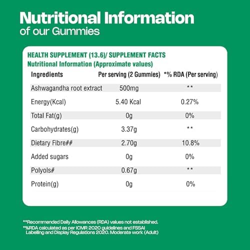 Nutriburst Ashwagandha Max 500mg Gummies – Withania somnifera