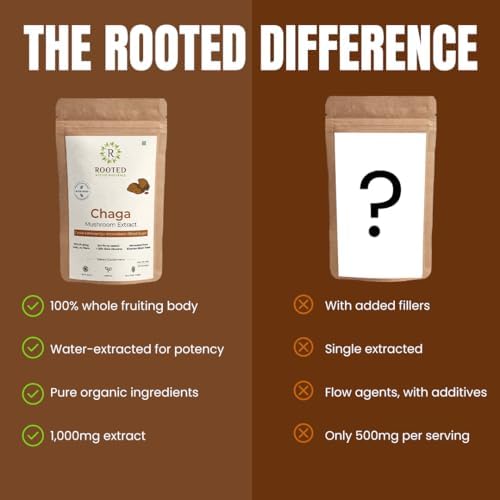 Rooted Actives Siberian Chaga Mushroom Capsules – Inonotus obliquus