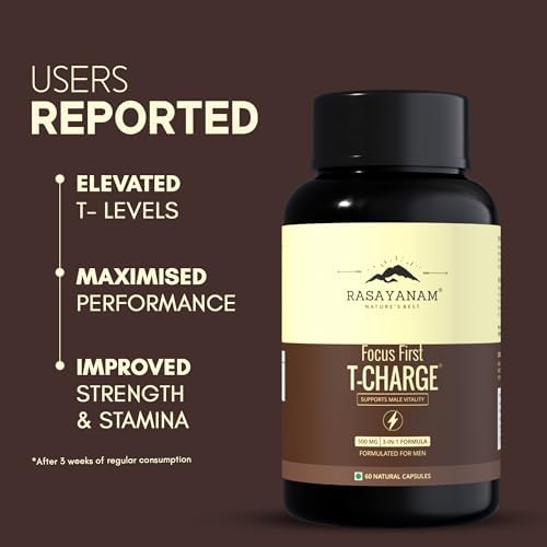 Rasayanam T-Charge with Shilajit, Ashwagandha & Safed Musli Capsules – Withania somnifera