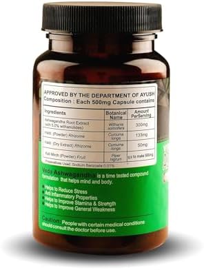 Vedapure Ashwagandha with Turmeric & Black Pepper Capsules – Withania somnifera