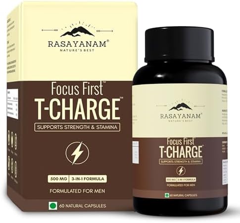 Rasayanam T-Charge with Shilajit, Ashwagandha & Safed Musli Capsules – Withania somnifera