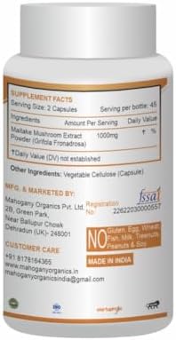 Mahogany Maitake Mushroom Extract 500mg Capsules 90 – Grifola frondosa