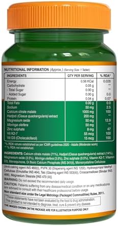 Pure Nutrition Calcium Citrate + Vitamin D3 & K2 Tablets 60 – Vitamin Supplement