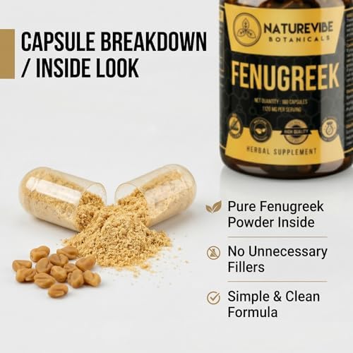 Naturevibe Botanicals Fenugreek Capsules 180 – Trigonella foenum