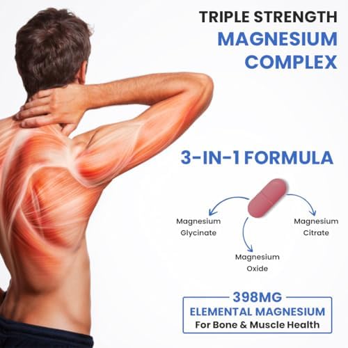 Naturyz Triple 3-in-1 Magnesium Complex + Zinc 1736mg Tablets – Vegetarian Mineral