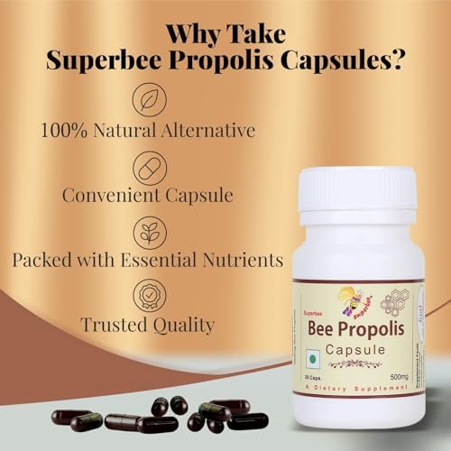 Superbee Propolis 500mg Capsules 30 – Ayurvedic Herb
