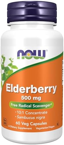 NOW Foods Elderberry 60 Veg 500mg Capsules 60 – Sambucus nigra