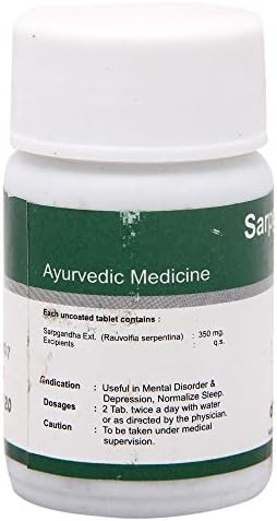 Dhanvantari Sarpagandha Ghanvati Tablets 60 – Rauwolfia serpentina