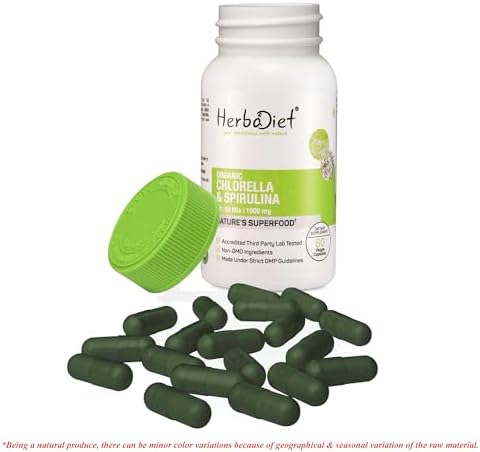 Herbadiet Organic Spirulina & Chlorella 50/ Tablets 50 – Ayurvedic Herb