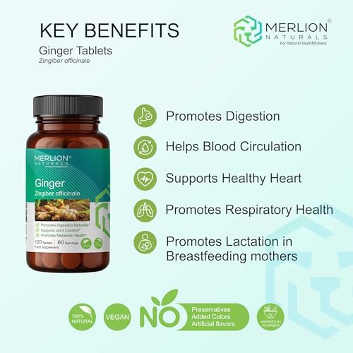 Merlion Naturals Ginger 500mg Tablets 120 – Zingiber officinale