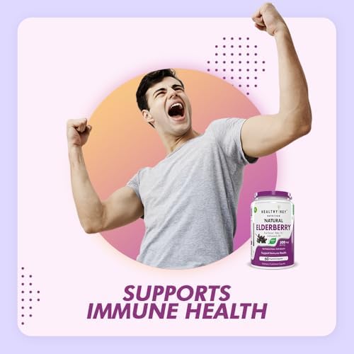 HealthyHey Nutrition Natural Elderberry Extract Capsules 60 – Sambucus nigra