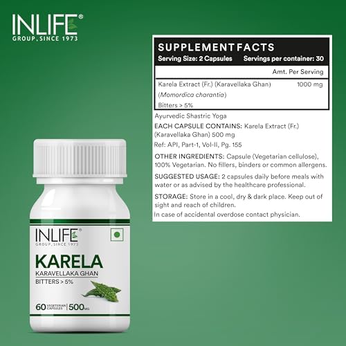 INLIFE Karela Bitter Melon Capsules 60 – Momordica charantia