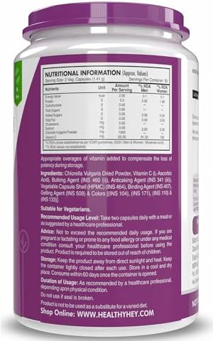 HealthyHey Chlorella Vulgaris 1065mg Tablets 60 – Chlorella vulgaris