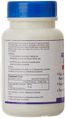 Healthvit Grape Seed & Bilberry Extract Capsules 60 – Vitis vinifera