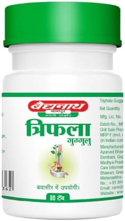 Baidyanath Triphala Guggulu Tablets 80 Pack of 5 – Commiphora Mukul