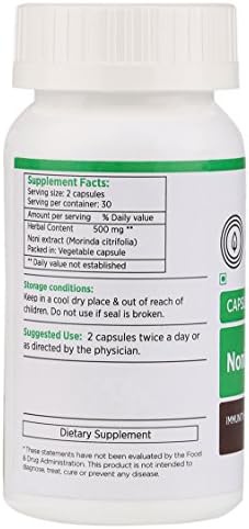 Kapiva Noni 500mg Capsules 60 – Morinda citrifolia