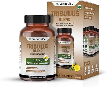 Vedapulse Tribulus, Maca & Horny Goat Weed 1000mg Capsules – Ayurvedic Herb