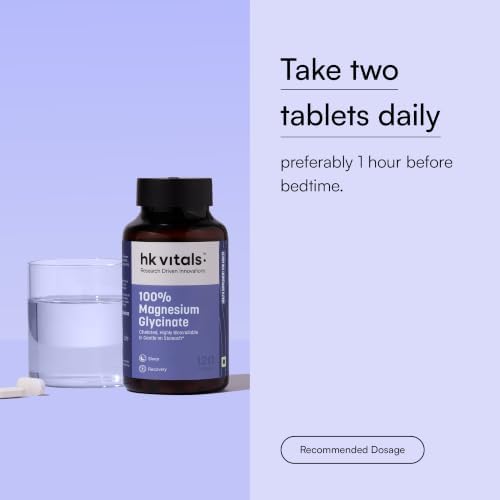 HK Vitals 100% Magnesium Glycinate Tablets – Vegetarian Mineral