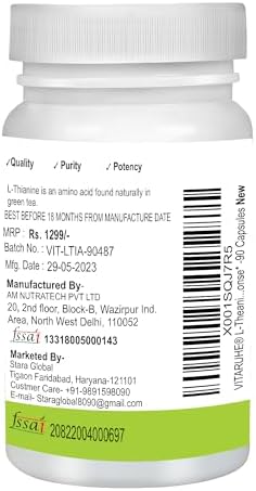 VITARUHE L-Theanine 250mg Capsules – Camellia sinensis