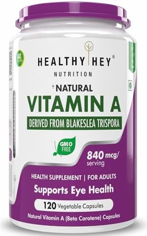 HealthyHey Vitamin A from Beta Carotene Capsules 120 – Vitamin Supplement
