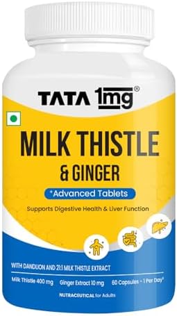 Tata 1mg Milk Thistle 70% Silymarin Capsules 60 – Silybum marianum