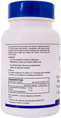 Healthvit Grape Seed & Bilberry Extract Capsules 60 – Vitis vinifera