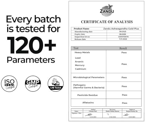 Zandu Ashwagandha Gold Plus Capsules 60 – Withania somnifera