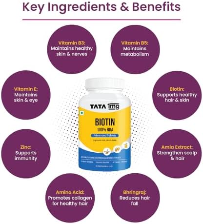 Tata 1mg Biotin+ Advanced Tablets 60 – Ayurvedic Herb