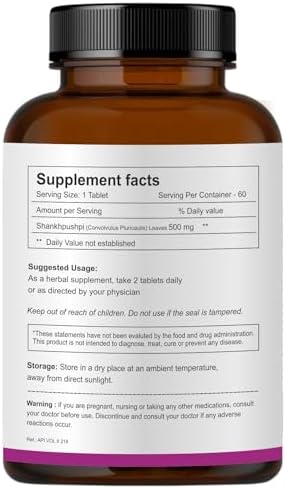 Herb Essential Shankhpushpi Tablets 60 – Convolvulus pluricaulis