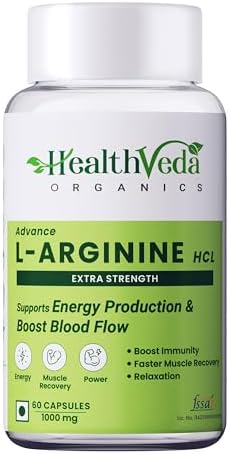 Health Veda L-Arginine with Chromium 1000mg Capsules 60 – Vegetarian Mineral