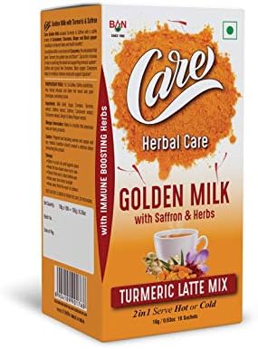 CARE Golden Milk Turmeric Latte with Saffron Sachets 18 – Curcuma longa