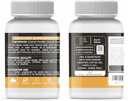Holy Natural Licorice Root Tablets 120 – Glycyrrhiza glabra