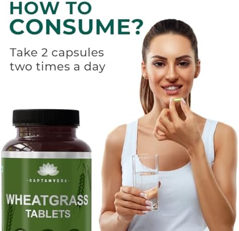 Saptamveda Organic Wheatgrass Tablets 500mg 120 – Triticum Aestivum