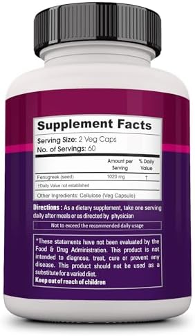 Zenith Nutrition Fenugreek Seed 1020mg Capsules 120 – Trigonella foenum