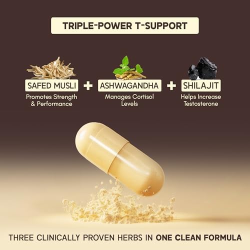 Rasayanam T-Charge with Shilajit, Ashwagandha & Safed Musli Capsules – Withania somnifera