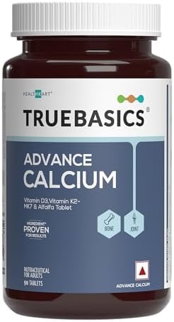 TrueBasics Calcium + Vitamin D3 & K2-MK7 Tablets 90 – Vitamin Supplement